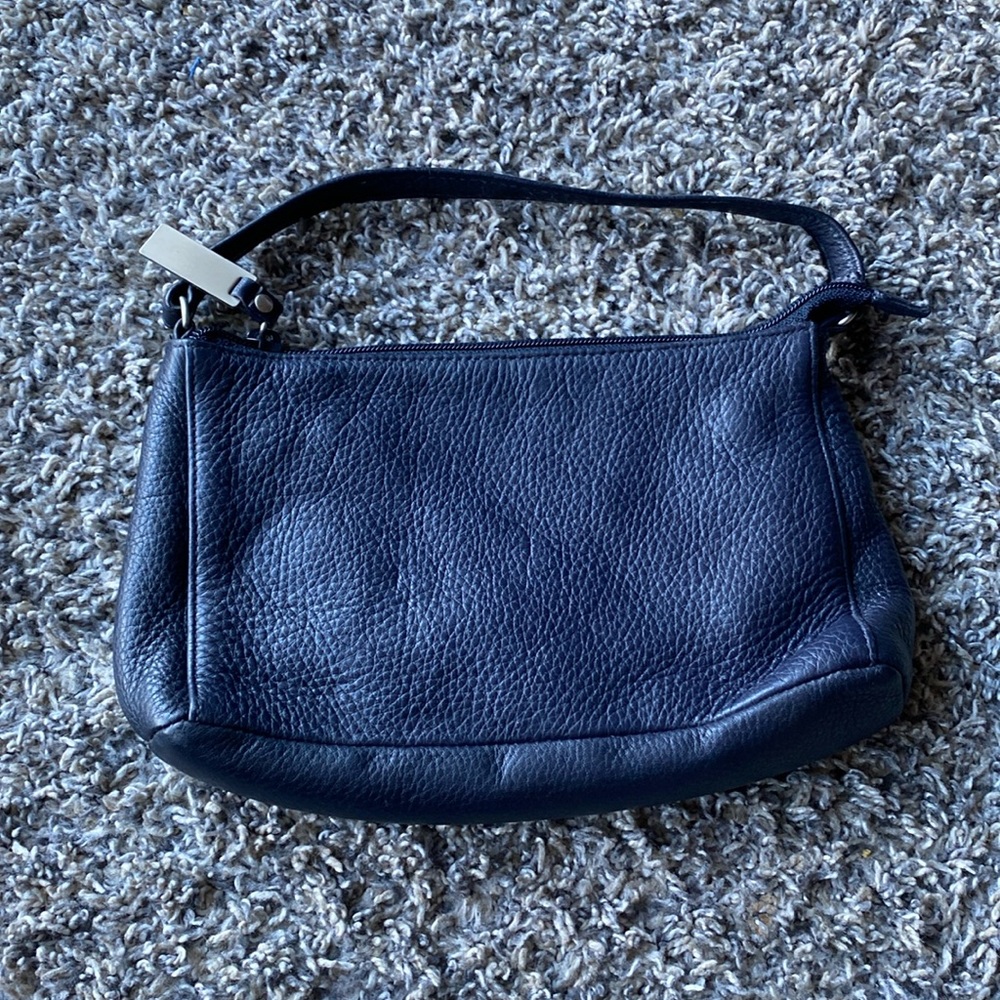 Blue Leather Hand Purse